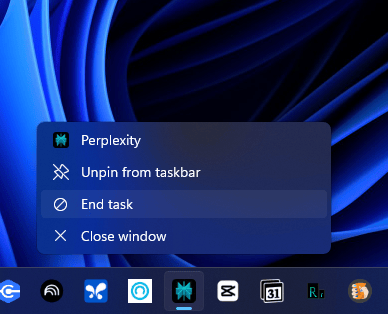 How to End a Task from the Windows 11 Taskbar
