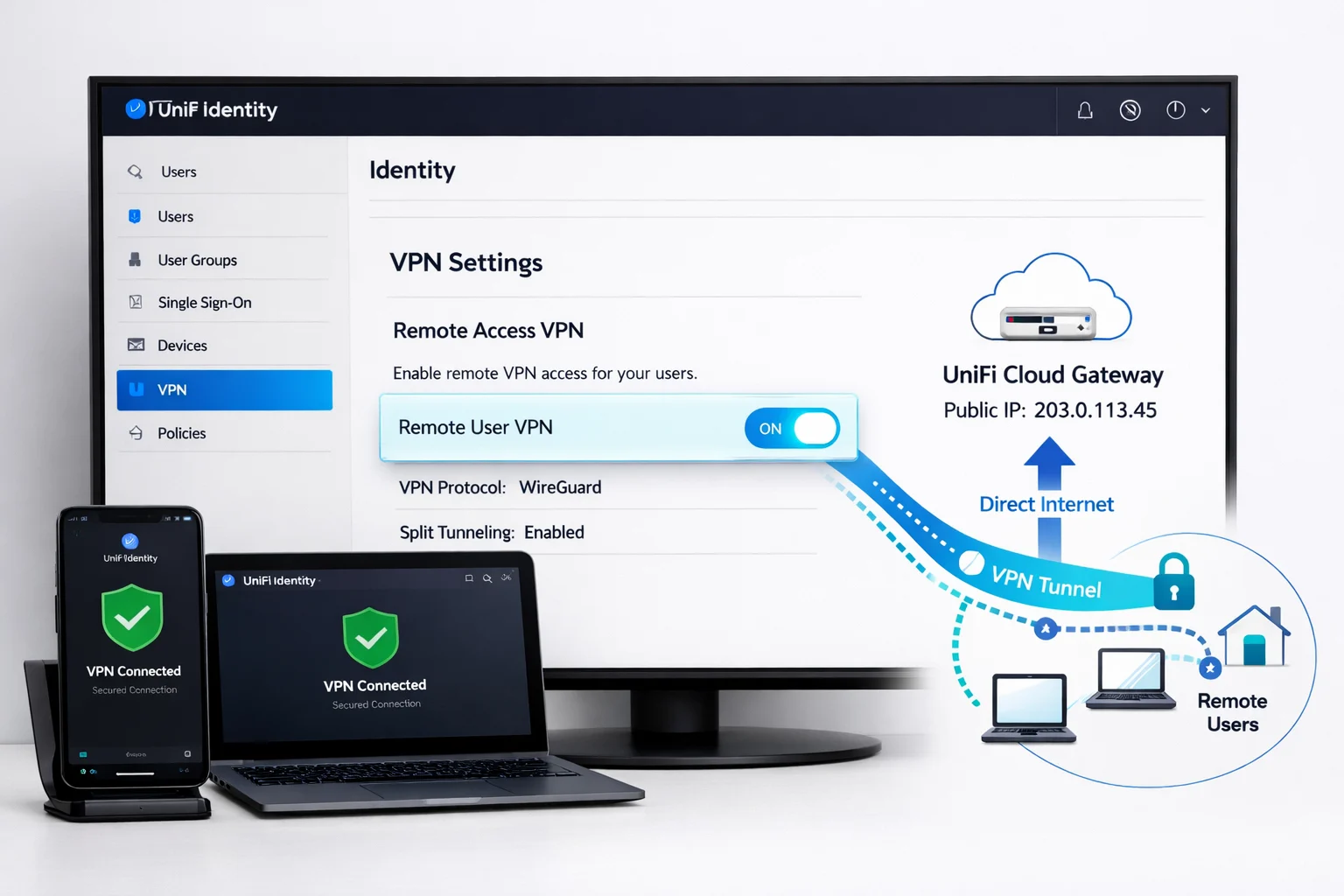 How to Set up a Free VPN for Remote User with UniFi Identity unifi identity vpn